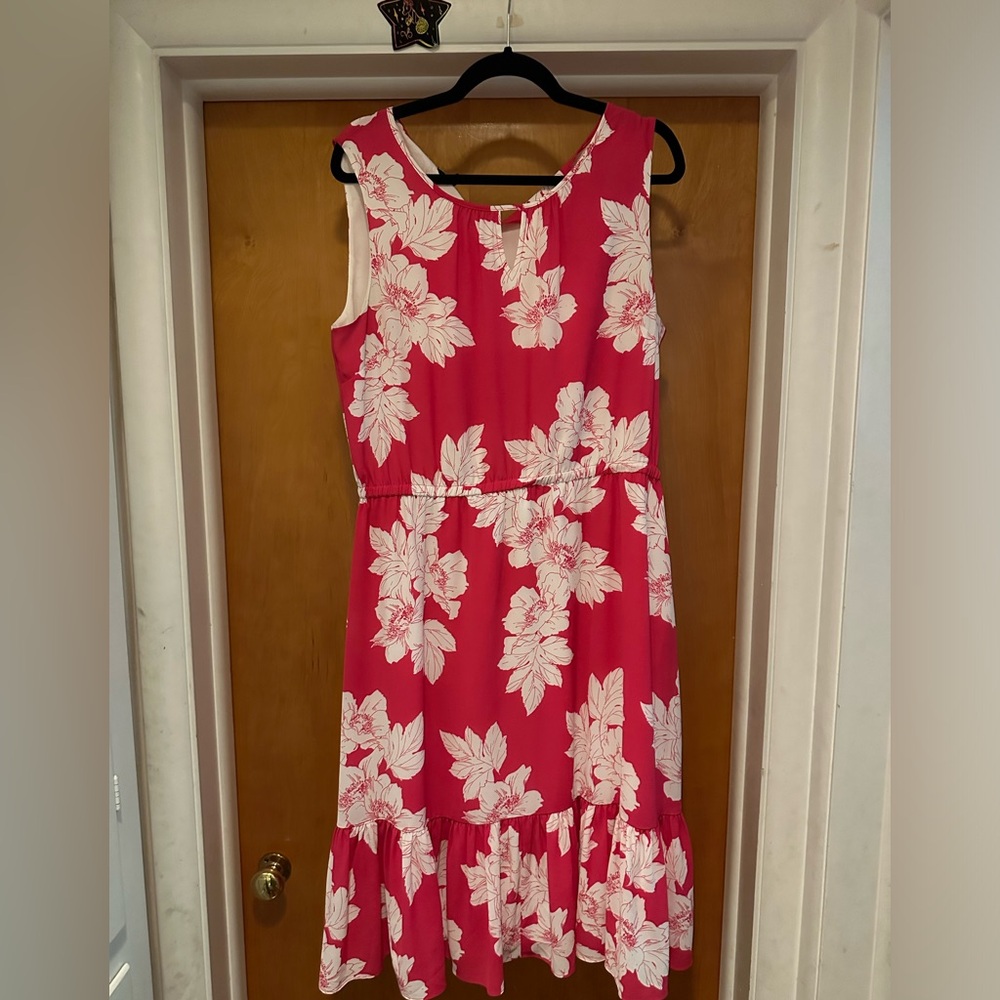 Talbots flouncy hot pink dress